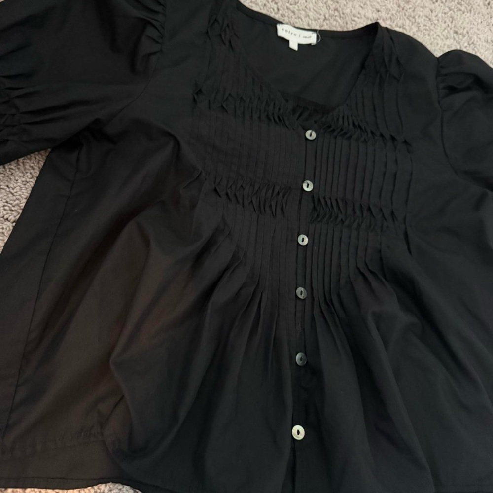 Entro Black Button-Down Blouse - image 2